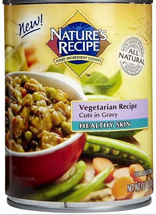 Nature’s Recipe Healthy Skin Vegetarian Recipe Cuts in Gravy Canned Dog Food