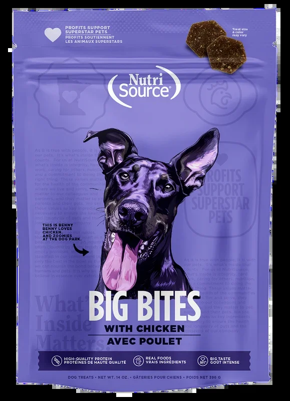 NutriSource Chicken Big Bites High-Quality Protein Dog Treats