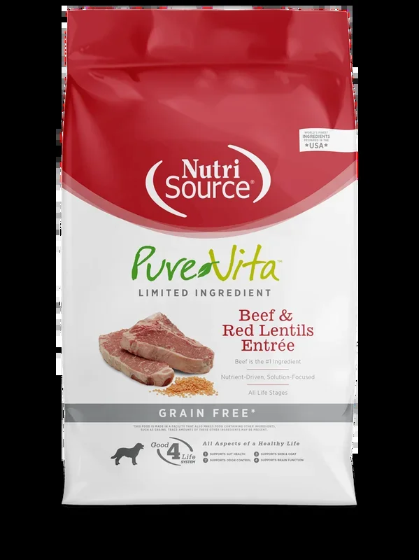 NutriSource® PureVita™ Beef & Red Lentils Entrée Grain Free Limited Ingredient Dog Food