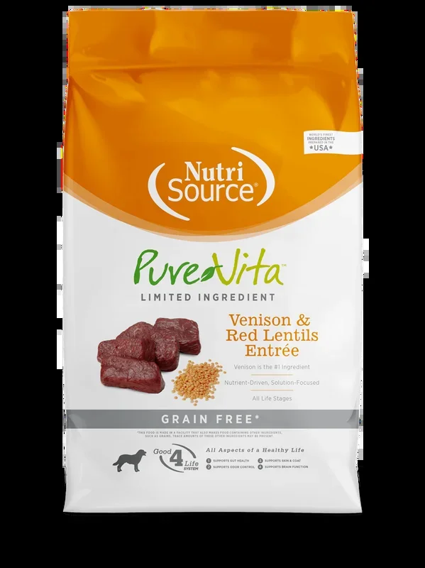 NutriSource® PureVita™ Venison & Red Lentils Entrée Grain Free Limited Ingredient Dog Food