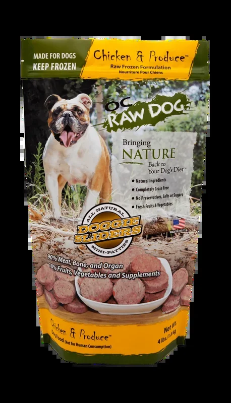 OC Raw Dog Frozen Chicken & Produce Sliders