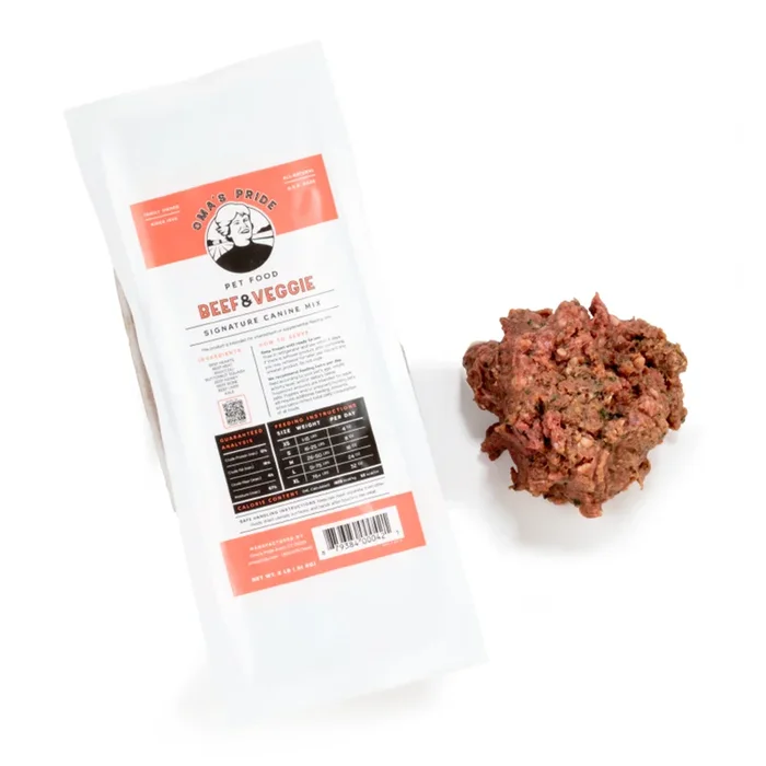 Oma’s Pride Dog Raw Signature Beef & Veggie Mix
