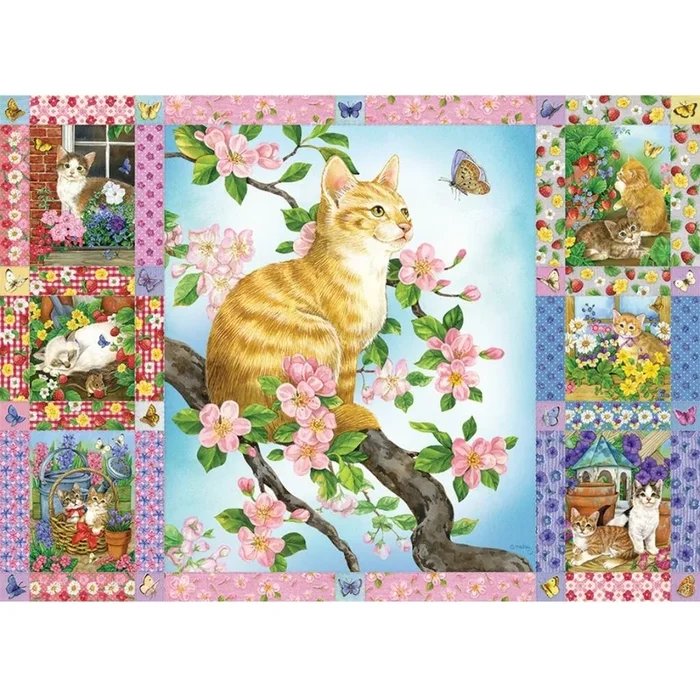 Outset Media – Puzzle: Blossom and Kittens Quilt