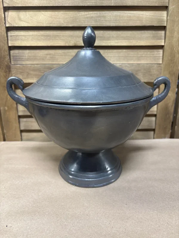 Pewter Tureen with Swan Handles