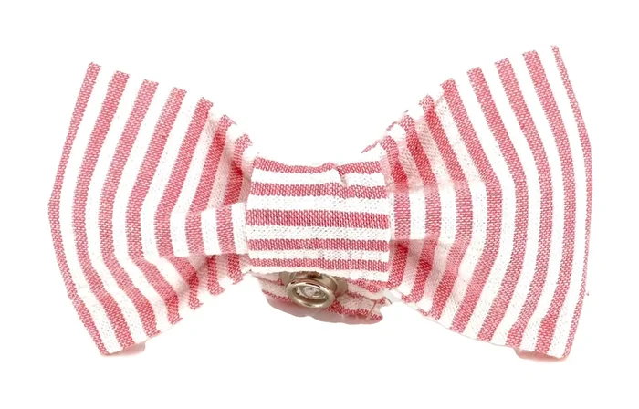 Pink Seersucker Dog Bow Tie – 1011