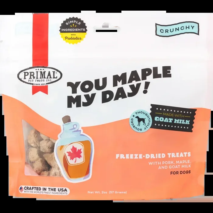 Primal You Maple My Day Pork, Maple, and Goat Milk Freeze Dried Dog Treats