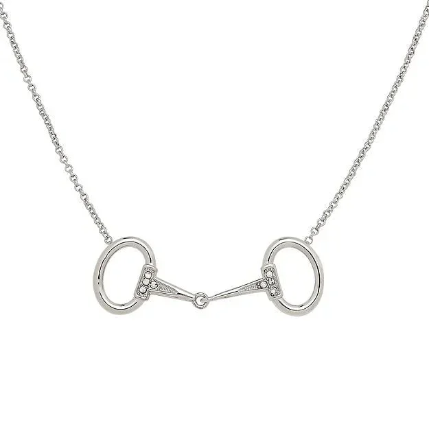 Rhodium Horse Snaffle Bit Necklace