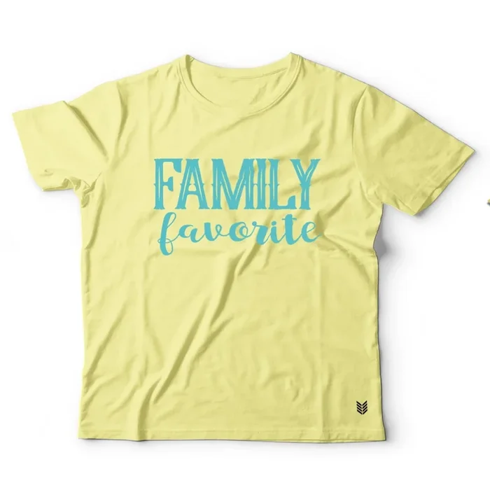 Ruse “Family Favourite” Printed Half Sleeves T Shirt for Dogs and Pet Parents (Lemon Yellow)