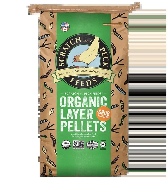 Scratch and Peck Naturally Free Organic Layer Pellets + Grub Protein