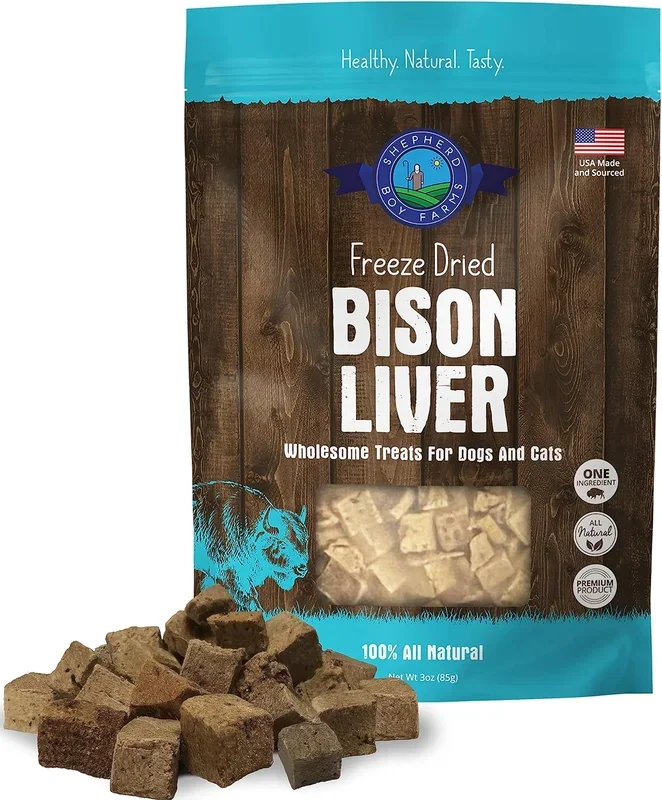 Shepherd Boy Farms Freeze-Dried Bison Liver For Dogs and Cats Treats