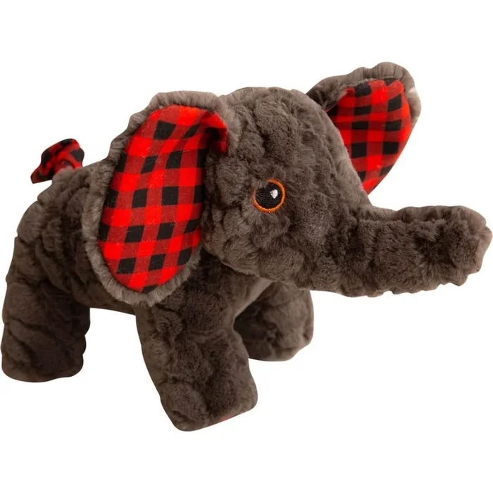 SNUGAROOZ ELI THE ELEPHANT (8 IN, GRAY/PLAID)