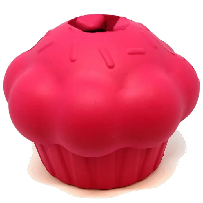 SodaPup Cupcake Rubber Chew Dog Toy Large Pink