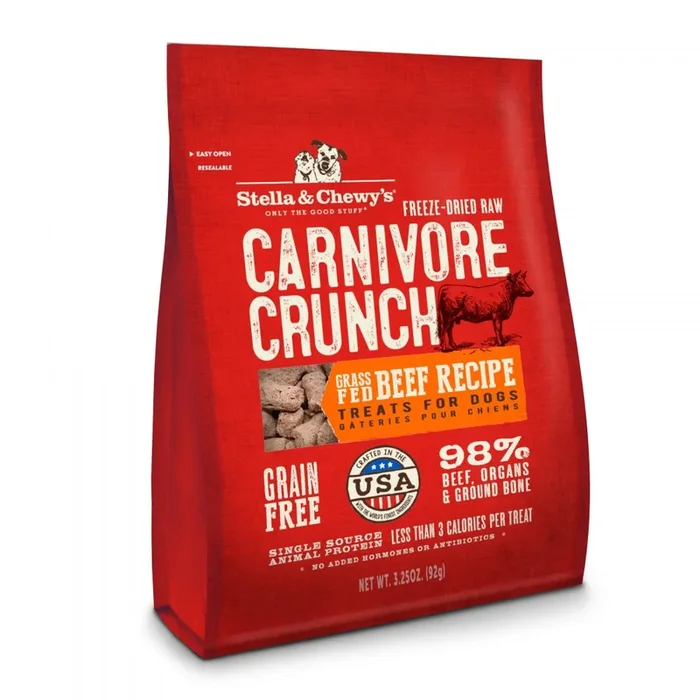 Stella & Chewy’s Carnivore Crunch Grain Free Beef Recipe Freeze Dried Raw Dog Treats