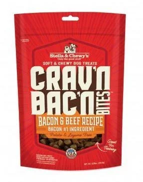 Stella & Chewys Crav’N Bac’N Bites Bacon & Beef Recipe Dog Treats 8.25oz