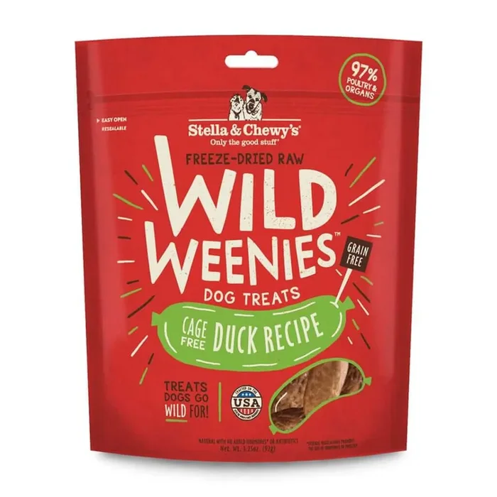 Stella and Chewys Cage-Free Duck Wild Weenies Dog Treats 3.25oz