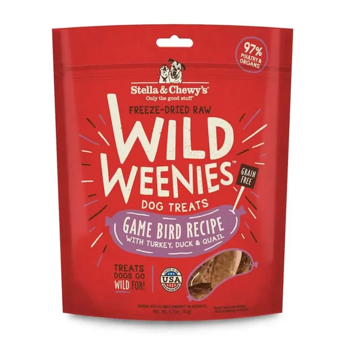 Stella and Chewys Game Bird Wild Weenies Dog Treats 3.25oz