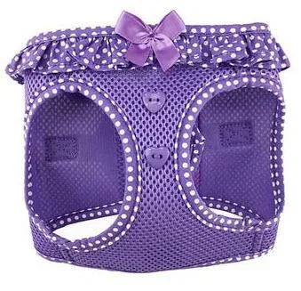 Step-in Purp Wht Dog Harness – Purple Polka Dot