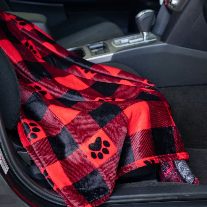 Super Cozy™ Paw Print Travel Blanket
