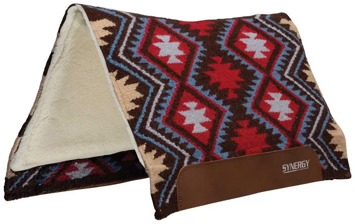 Synergy Flex Contoured Performance Saddle Pad, Merino Fleece Lined, 3/4″x33″x38″, Firestorm