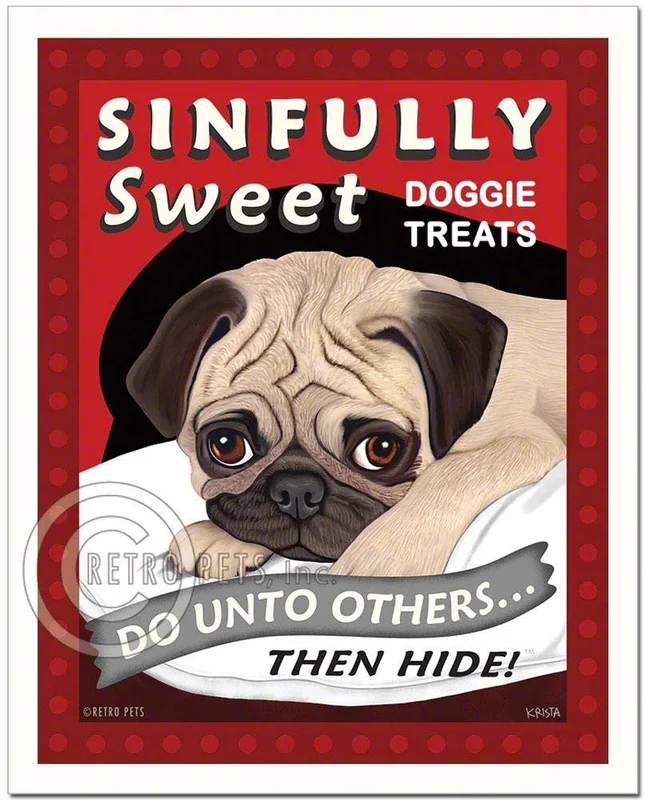T-113 8×10 Art Print, Pug “Sinfully Sweet”