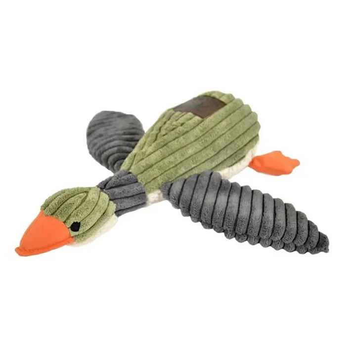 Tall Tails Duck With Squeaker Sage & Cream 5″ Dog Toy