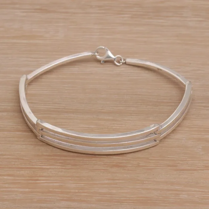 Ternion Men’s Handmade Sterling Silver Bracelet from Bali