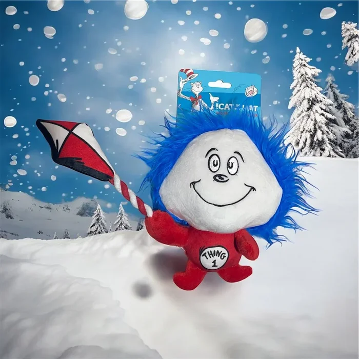the cat in the hat dog toy with a squeaker