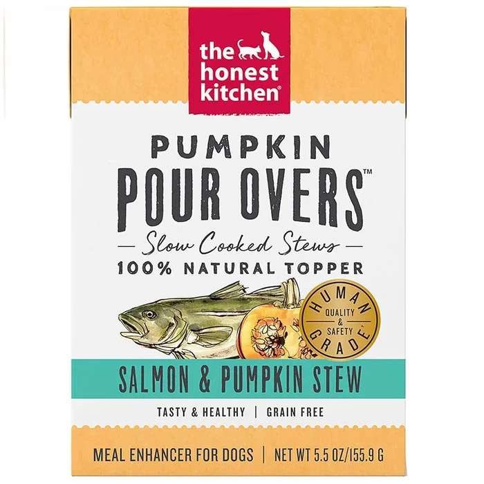 The Honest Kitchen Pour Overs Stewed Dog Food Topper – Salmon & Pumpkin Stew – 5.5oz