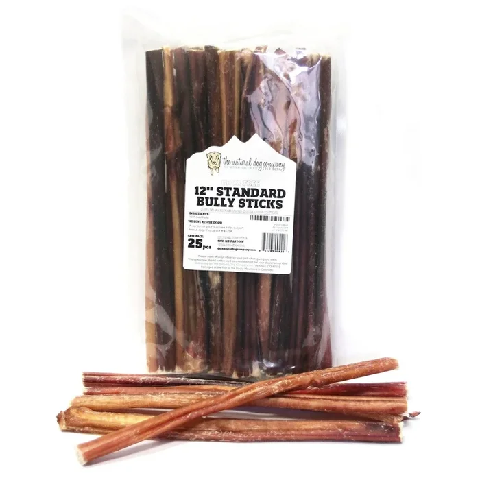 The Natural Dog Company Bully Sticks 12″ Dog Treats Each