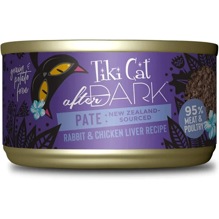 Tiki Cat After Dark Wet Cat Food – Rabbit & Chicken Liver – 3oz Can