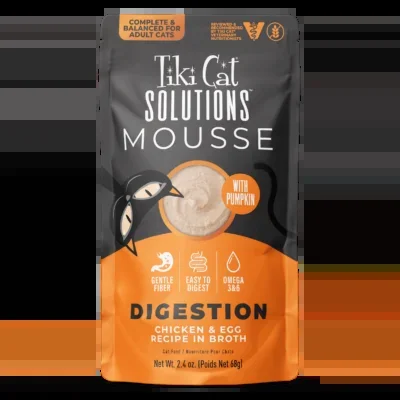 Tiki Cat® Solutions™ Digestion Mousse Chicken & Egg Recipe in Broth Cat Food