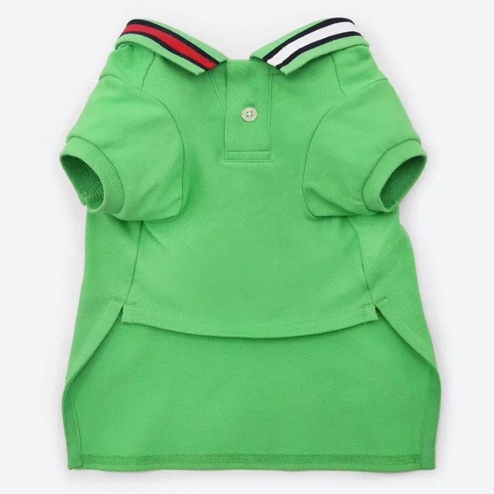 Tommy Hilfiger Flag Collar and Cluff Polo Tshirt for Dogs (Spring Lime)