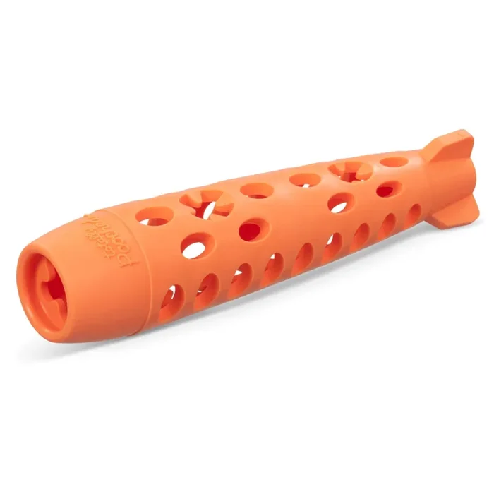 Totally Pooched Stuff’n Chew Bully and Chew Stick Treat Holder Dog Toy Orange 10″
