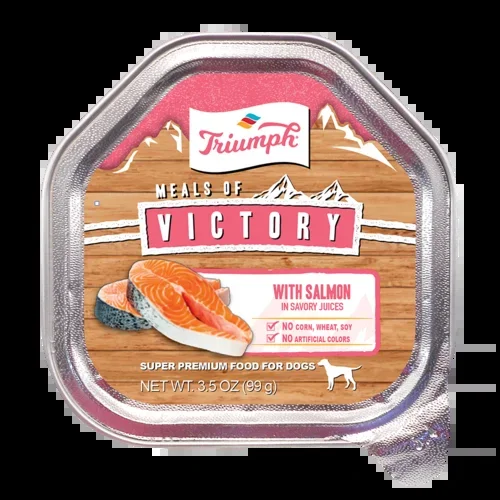 Triumph Meals of Victory with Salmon Recipe Wet Dog Food Cups