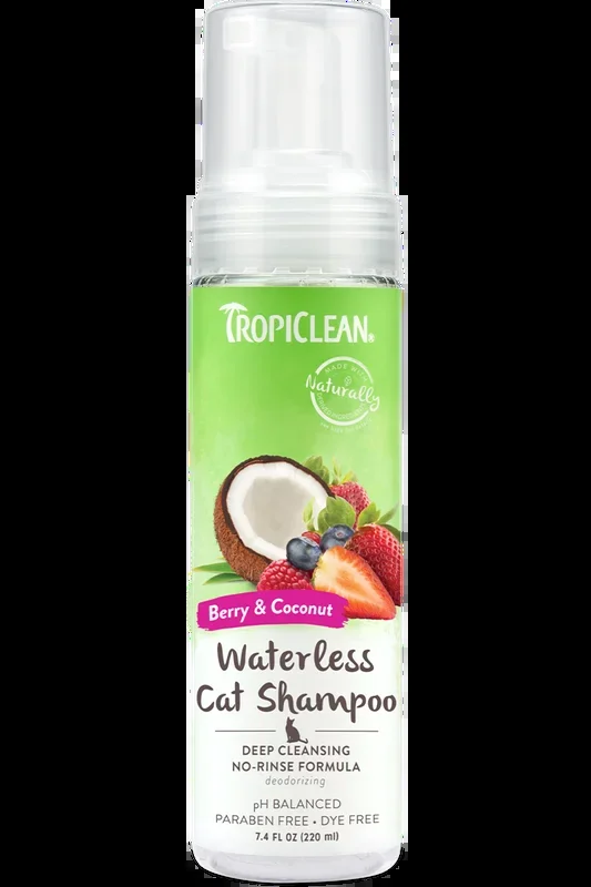 TROPICLEAN DEEP CLEANING WATERLESS CAT SHAMPOO to deep clean without water 7.4 oz