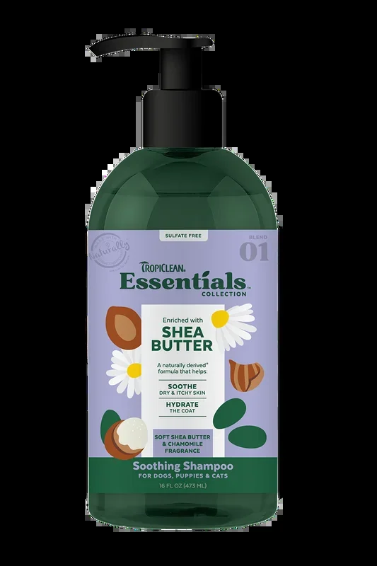 Tropiclean Essentials Shea Butter Shampoo For Dogs, Puppies And Cats
