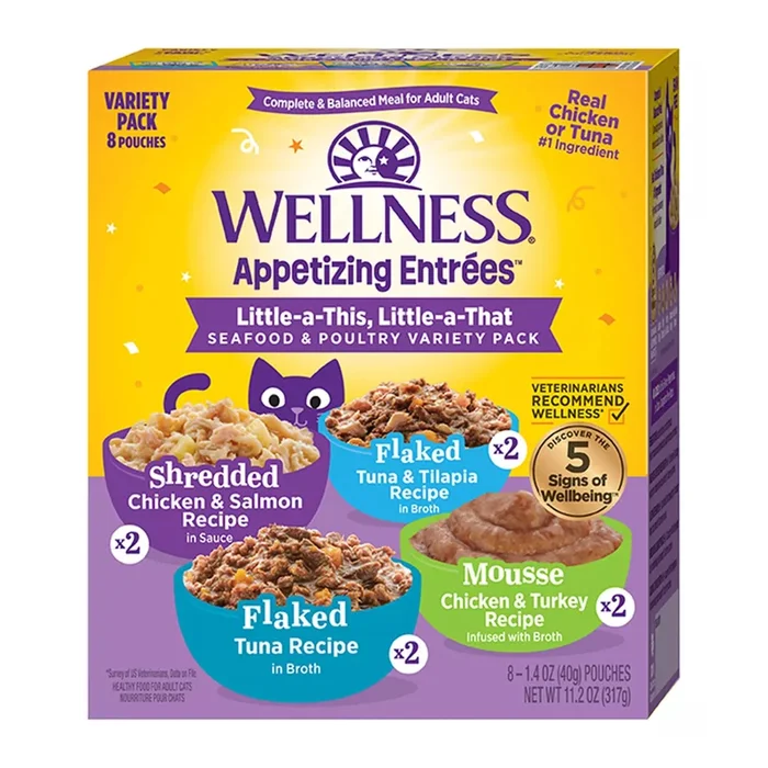 Wet Cat Food – Appetizing Entrées – Little-a-This, Little-a-That, Seafood & Poultry Variety Pack – Adult