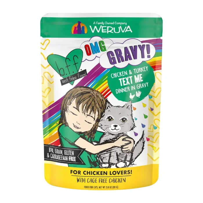 Wet Cat Food – BFF OMG Gravy! – Text Me – Chicken & Turkey Dinner in Gravy