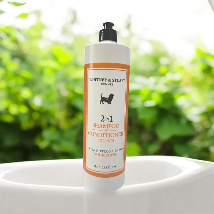 whitney and stuart kennel 2 in 1 shampoo – conditioner for pets shea butter and almond nourishing 33.8 flo oz