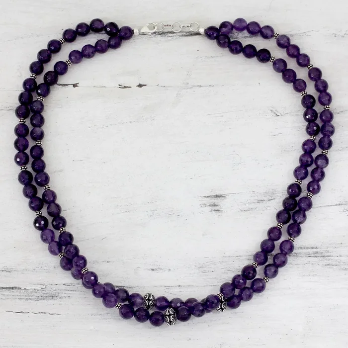 Wisdom’s Fortune Amethyst strand necklace