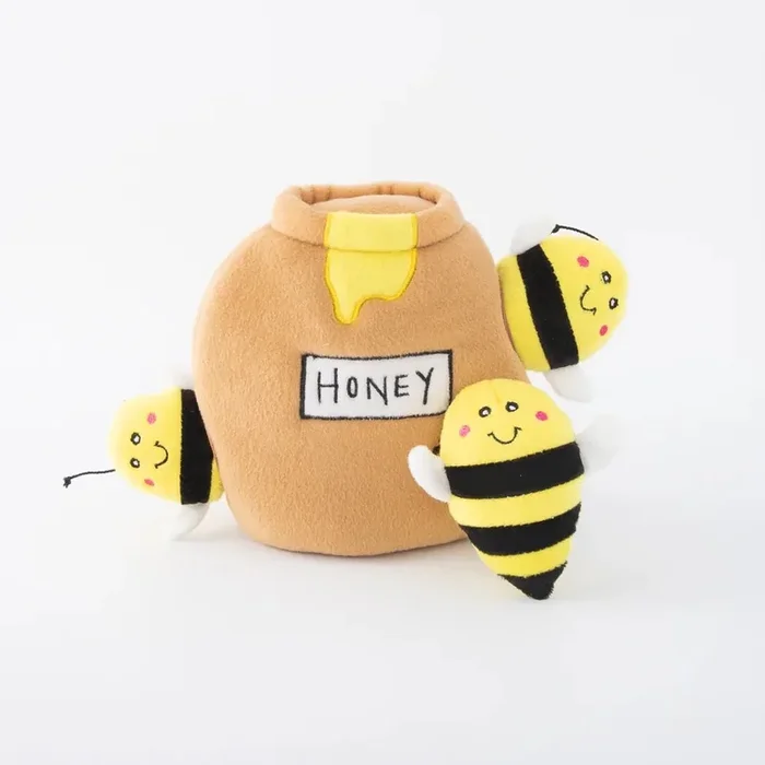 Zippy Paws Burrow Honey Pot with Bees Dog Toy