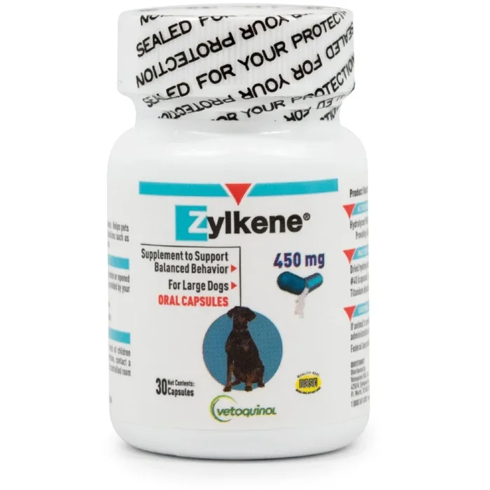Zylkene Capsules Behavior Supplement for Dogs, 450mg, 30 Capsules